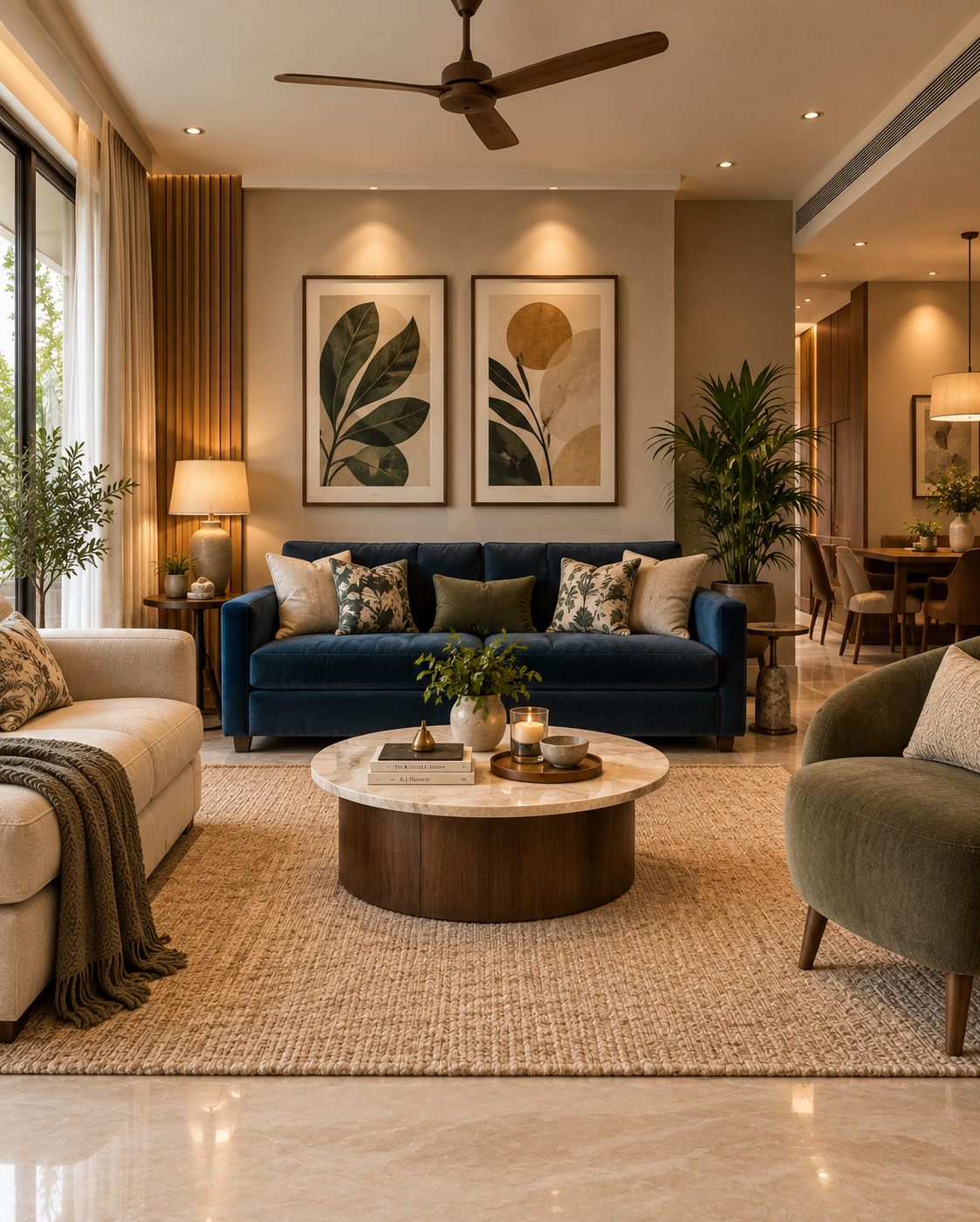 modern living room interior design in Gurgaon
