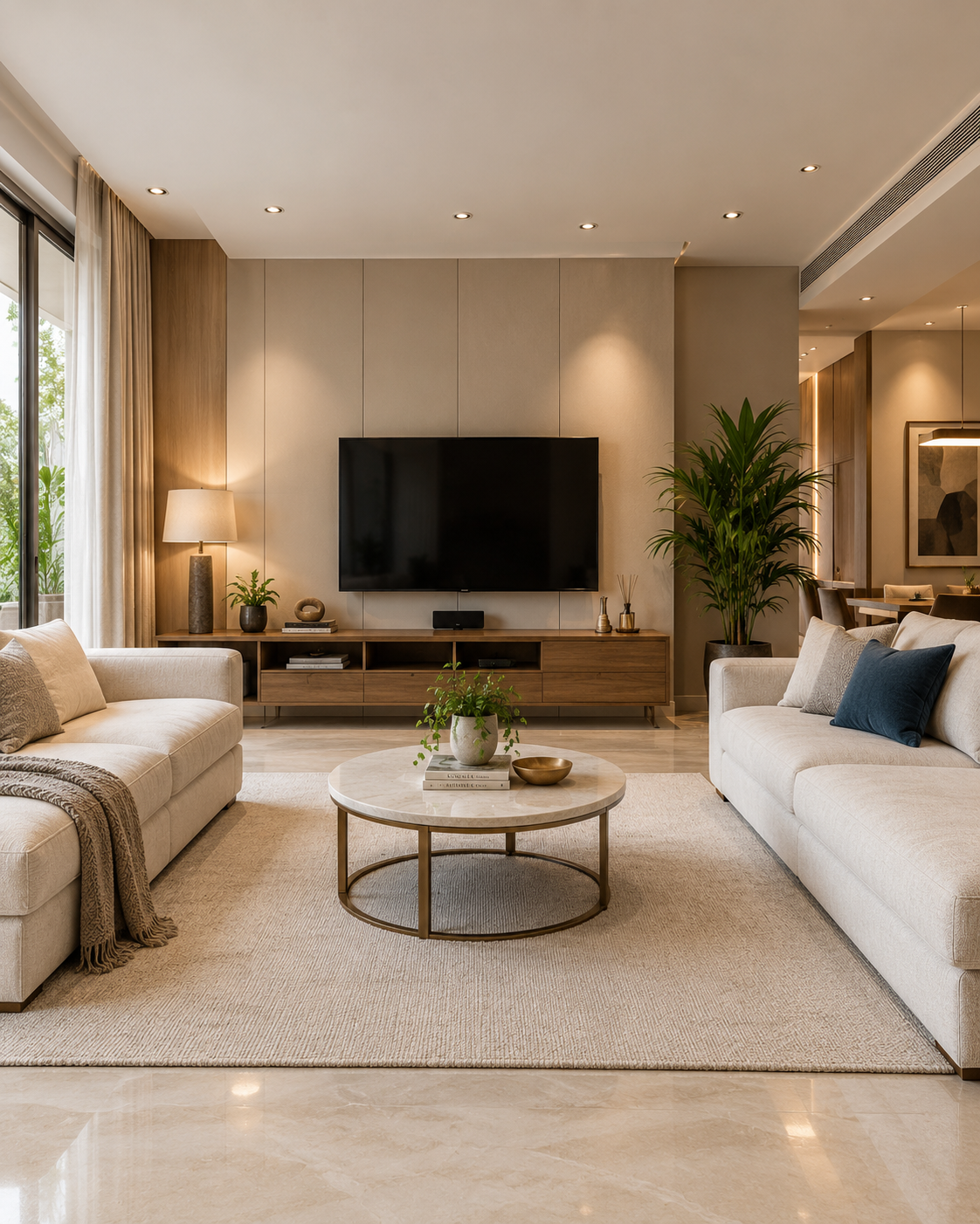 modern living room interior design in Gurgaon